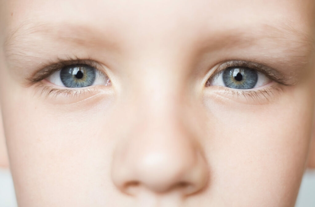 Close-up of a young child's eyes